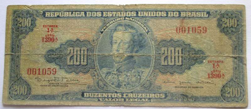 1943 Brasil 200 Cruzeiros Nr 001059