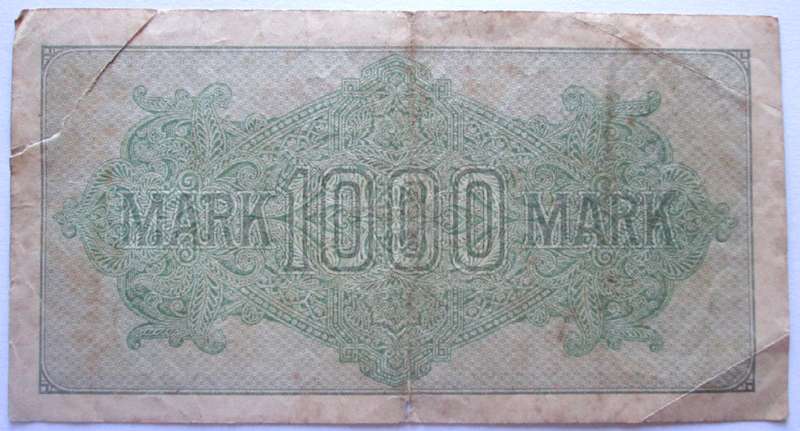 1922 Germany 1000 Mark Serial No GE 008025
