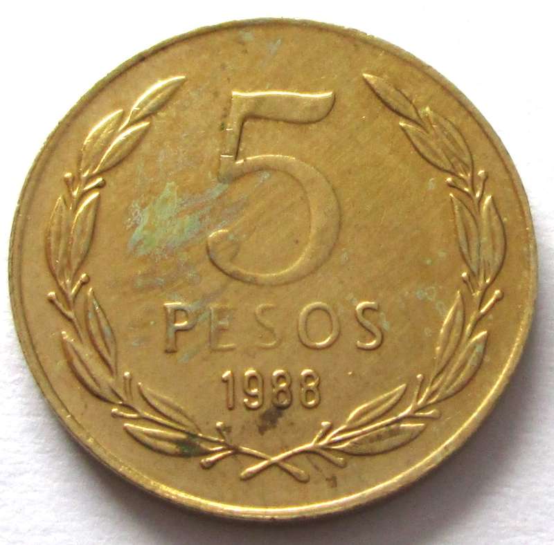 1988 Chile 5 Pesos