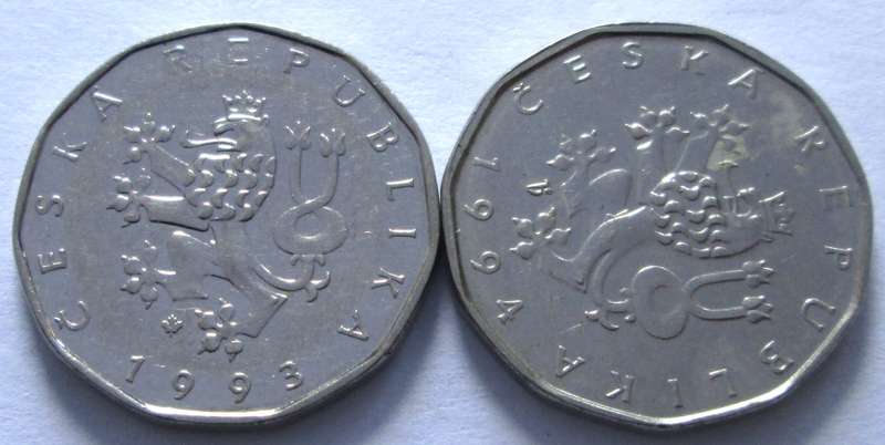 2 Koruny Czechoslovakia 1993 + 1994
