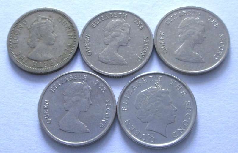 10 Cents East Caribbean States 1956 + 1991 + 1998 + 2000 + 2018