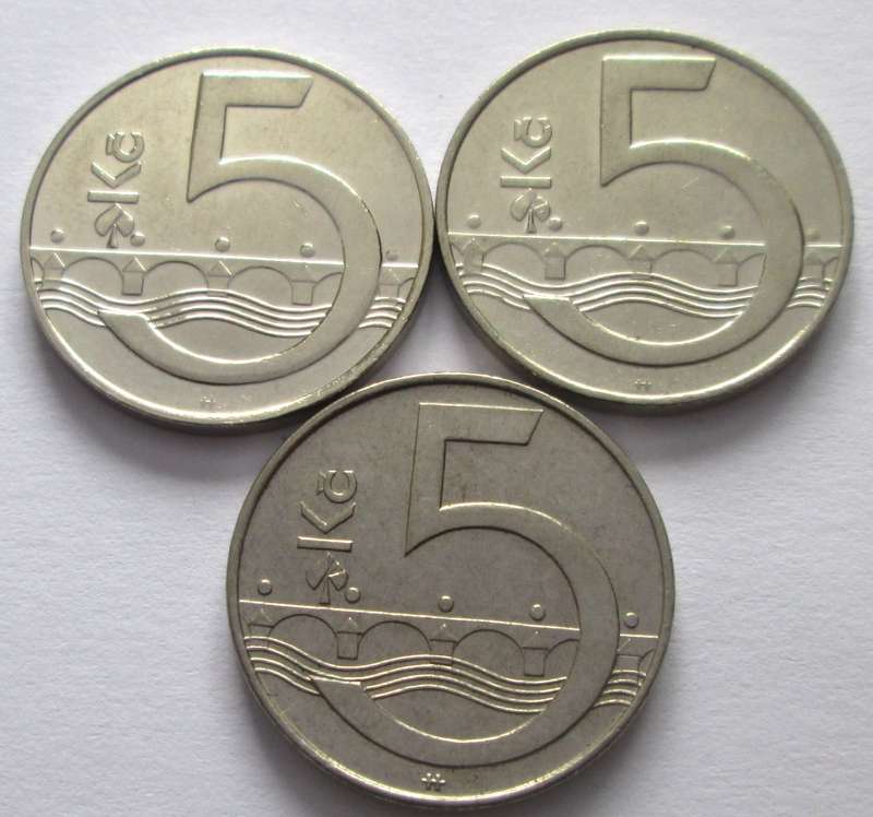 5 Korun Czech Republic 1993 + 1994 + 2006