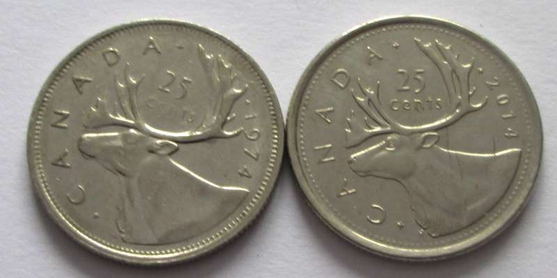25 Cents Canada 1974 + 2014