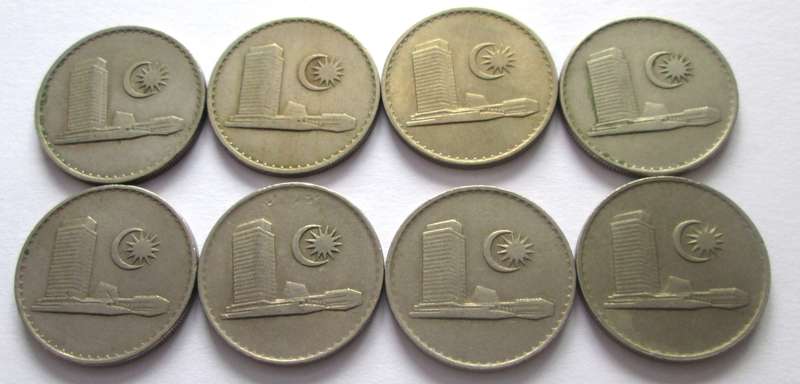 20 Sen Malaysia 1967 - 1969 + 1973 + 1976 + 1981 + 1987 + 1988