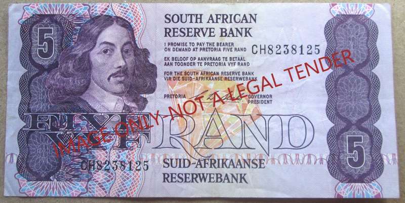 Five Rand South Africa Serial Nr CH8238125