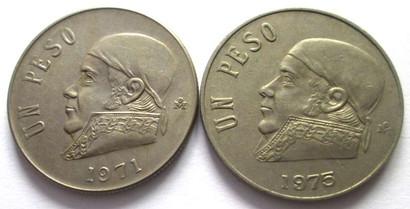 1 Peso Mexico 1971 + 1975