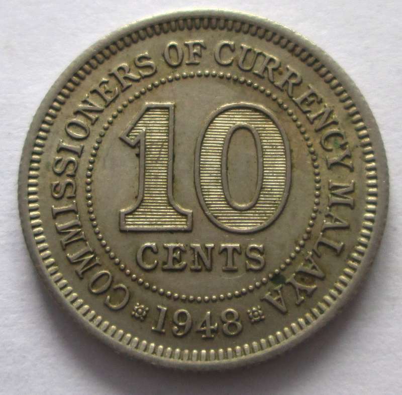 1948 Malaya 10 Cents