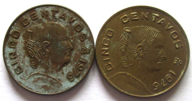 5 Centavos Mexico 1973 + 1976
