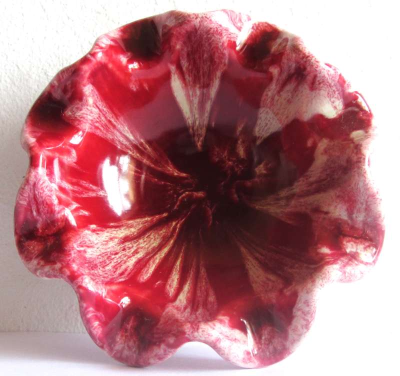 1970 Crackle Dish Wade Porcelain / Boxed