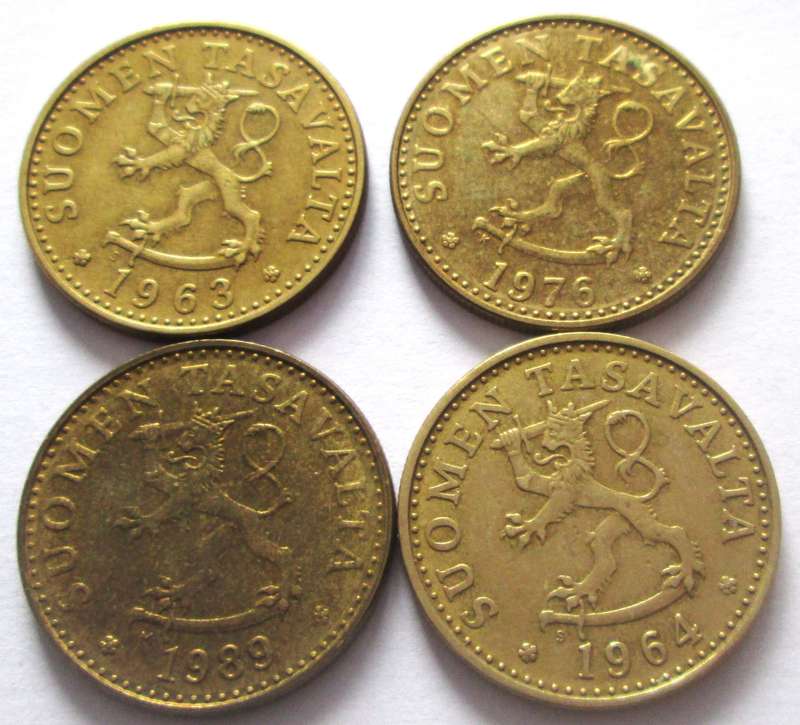 20 Pennia Finland 1963 + 1964 + 1978 + 1989