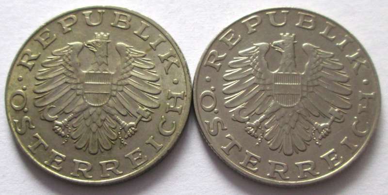 10 Schilling Austria 1975 + 1980