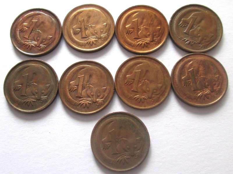 1 Cent Australia 1966 + 1967 + 1972 + 1976 + 1977 + 1979 + 1981 - 1983