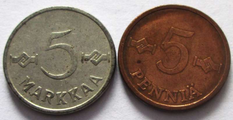 5 Markkaa Pennia Finland