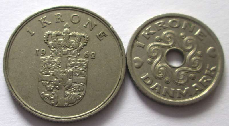 1 Krone Denmark 1962 + 2003