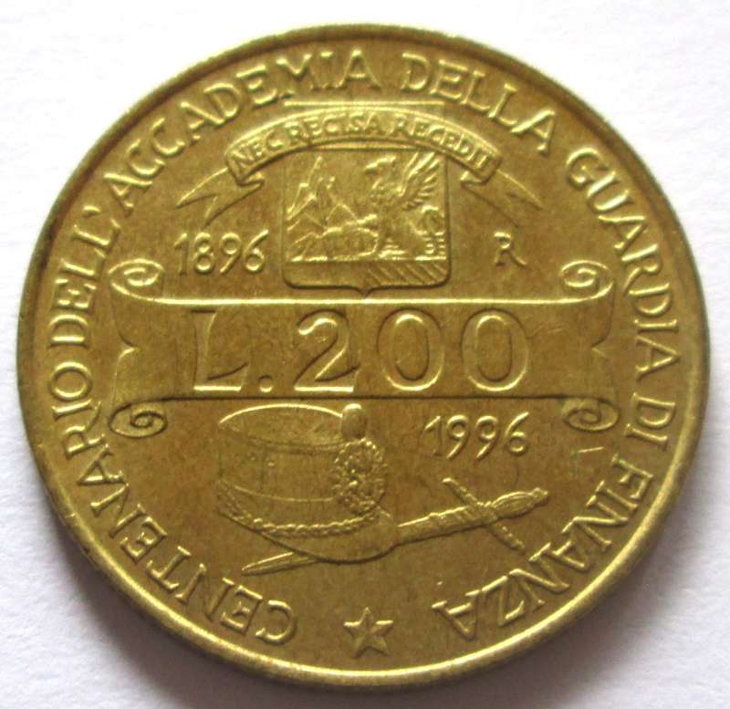 1996 Italy 200 Lire Commemorative