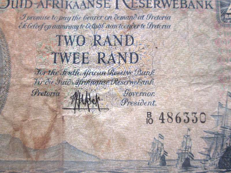 Two Rand Republic of South Africa Serial Nr B10 486330