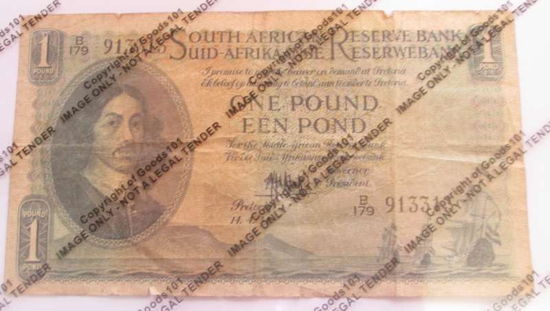 1954 One Pound Union of South Africa Serial Nr B179 913313