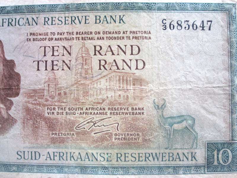 Ten Rand Republic of South Africa Serial Nr C3 683647