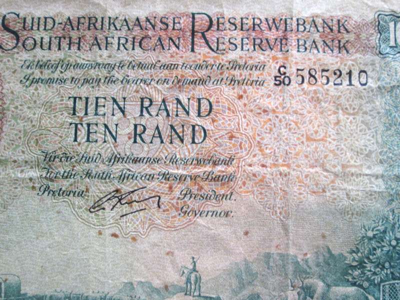 Ten Rand Republic of South Africa Serial Nr C50 585210