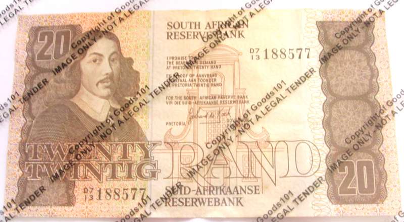 Twenty Rand Republic of South Africa Serial Nr D713 188577