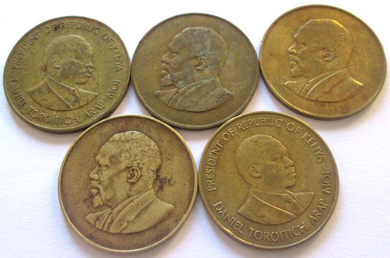 10 Cents Kenya 1966 + 1967 + 1968 + 1987 + 1990