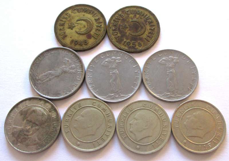 25 Kurus Turkey 1948 + 1956 + 1959 + 1966 + 1970 + 2005 + 2009 + 2010 + 2011