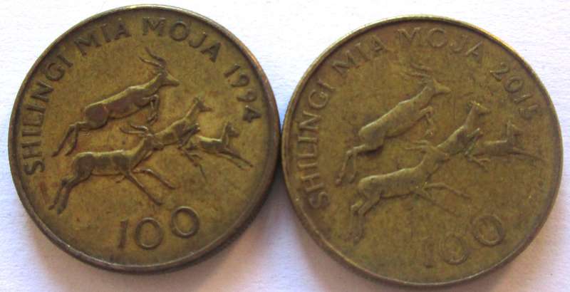 100 Shilingi Tanzania 1994 + 2015