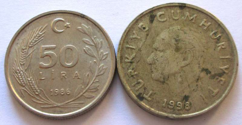 50 Lira Turkey 1988 + 1998