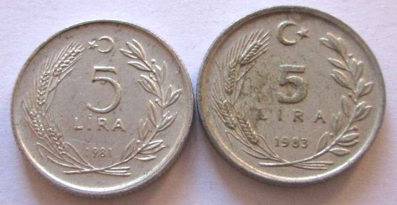 5 Lira Turkey 1981 + 1983