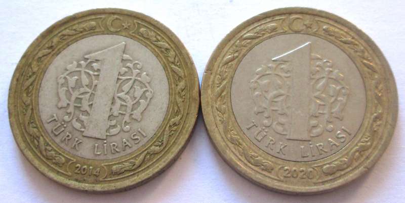 1 Lira Turkey 2014 + 2020