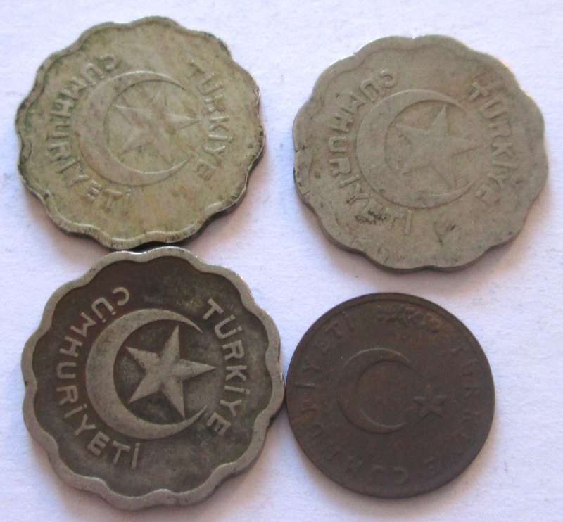 1 Kurus Turkey 1938 + 1939 + 1941 + 1969