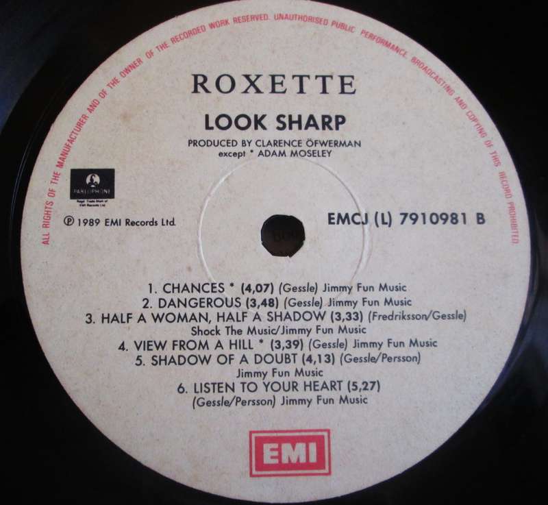 1989 Roxette Look Sharp EMCJ (L) 7910981