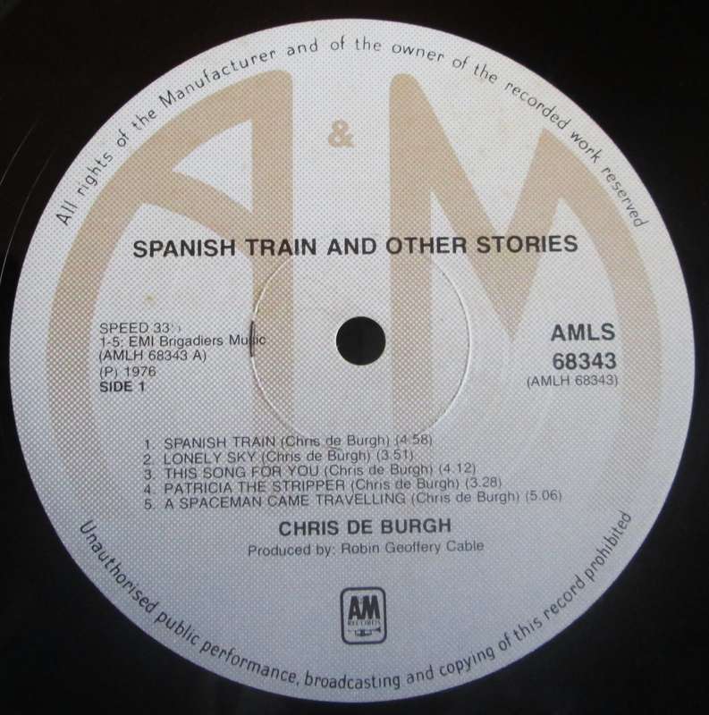 1976 Chris de Burgh Spanish Train AMLS 68343