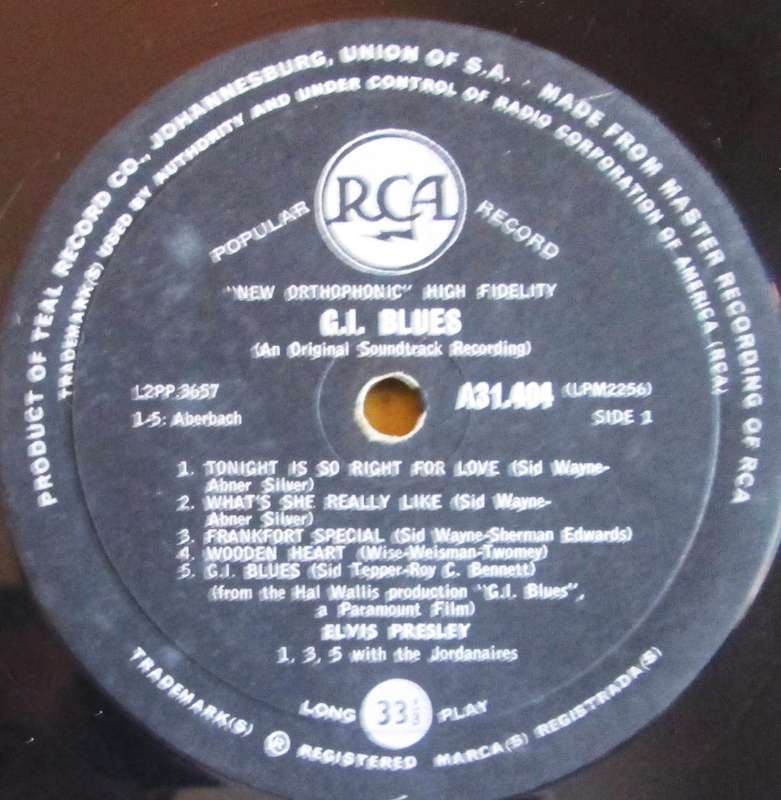 1960 Elvis G I Blues LPM2256