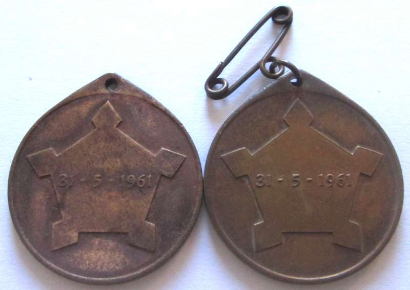 1961 Formation of the Republic of South Africa Medal