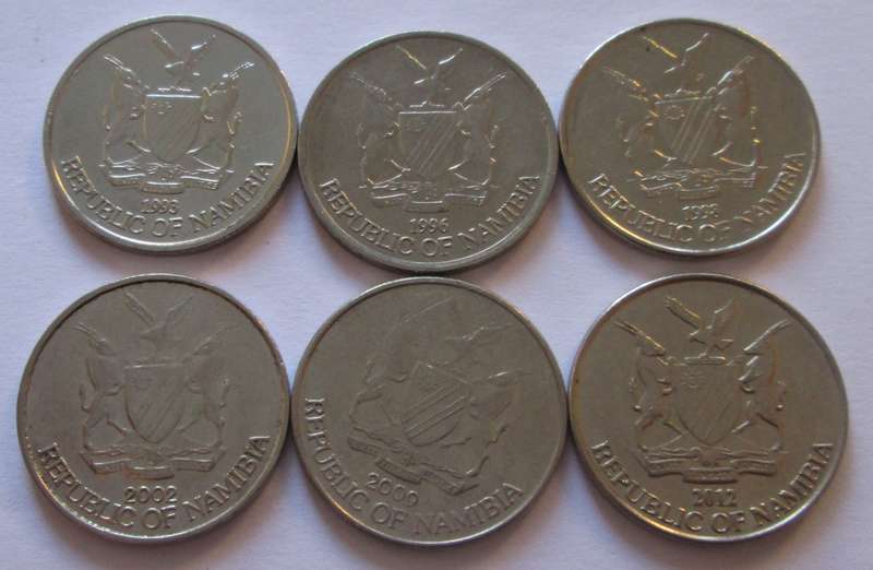 10 Cents Namibia 1993 + 1996 + 1998 + 2002 + 2009 + 2012