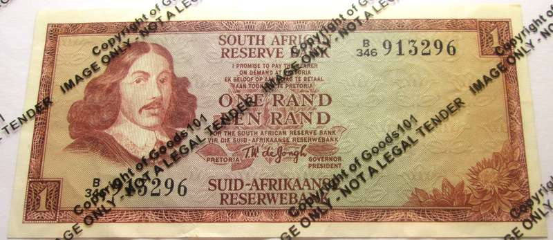 One Rand Republic of South Africa Serial Nr B346 913296