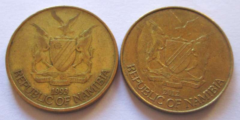 5 Dollars Namibia 1993 + 2012