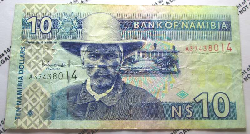Ten Dollars Namibia Serial Nr A37438014