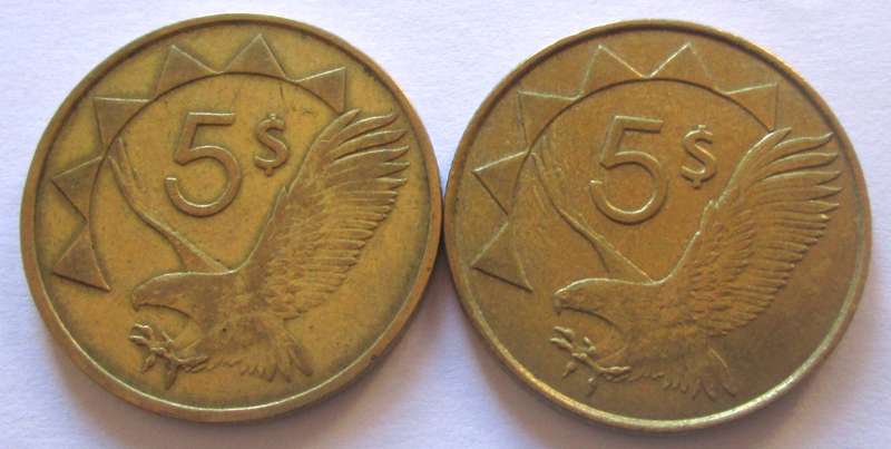 5 Dollars Namibia 1993 + 2012