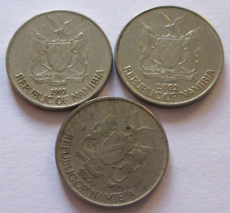 5 Cents Namibia 1993 + 2002 + 2009