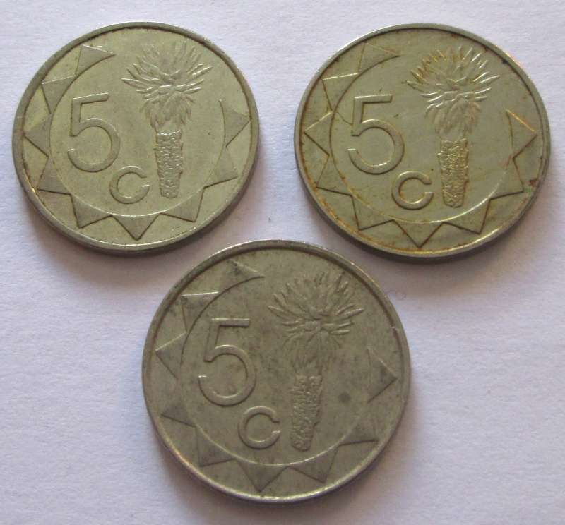 5 Cents Namibia 1993 + 2002 + 2009