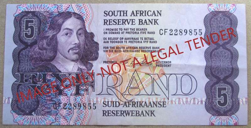 Five Rand South Africa Serial Nr CF2289855