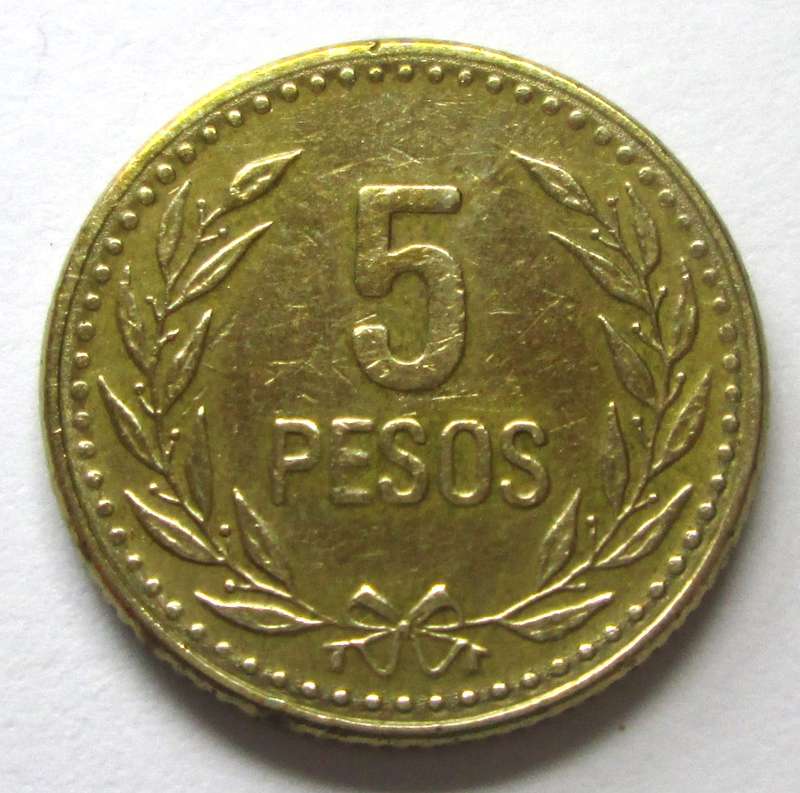 1990 Colombia 5 Pesos