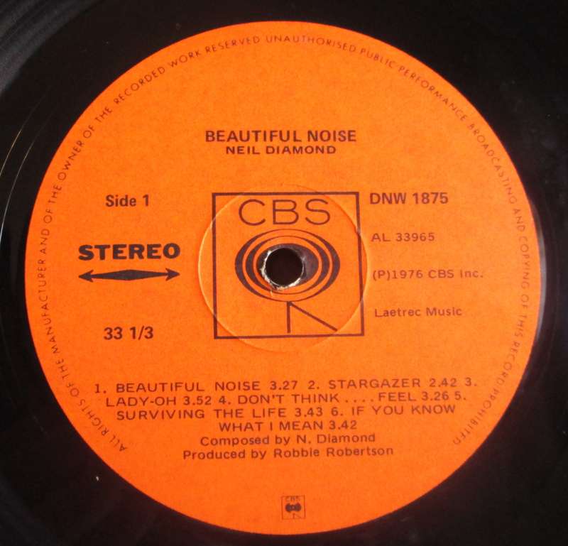 1976 Neil Diamond Beautiful Noise DNW 1875