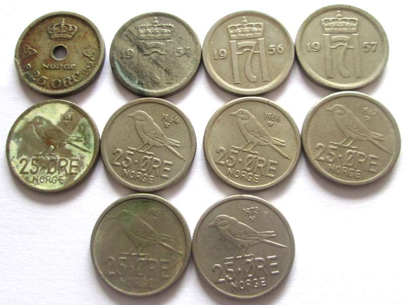 25 Ore Norway 1941 + 1954 + 1956 + 1957 + 1961 + 1964 + 1966 + 1967 + 1969 + 1973