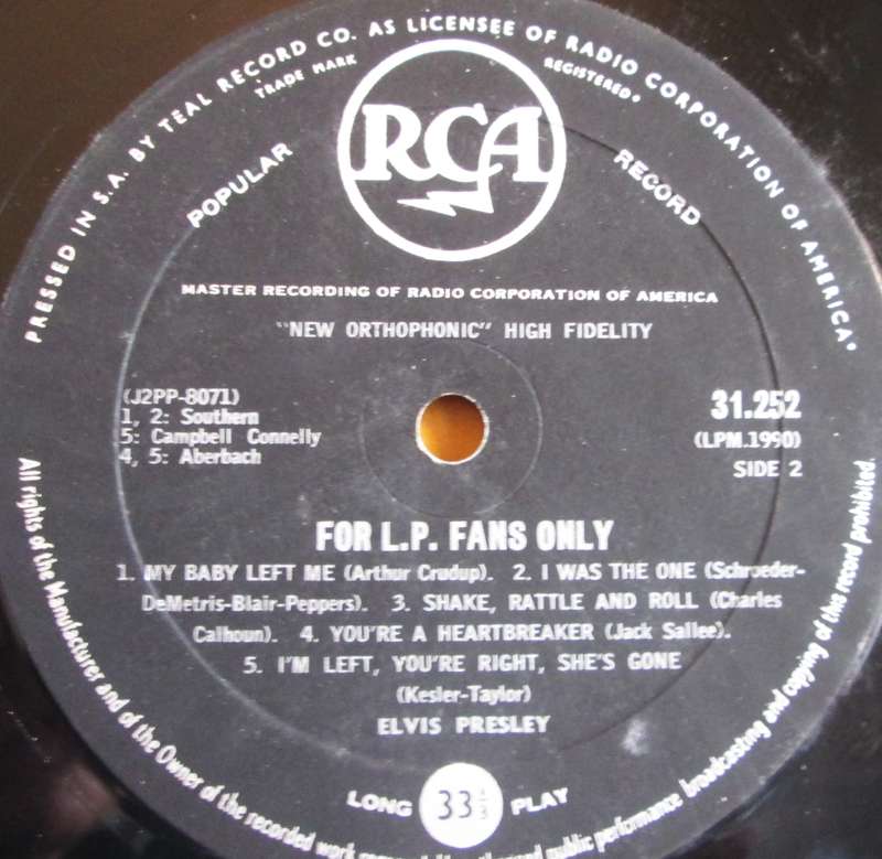 Elvis for LP Fans Only LPM 1990
