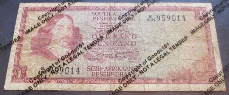 One Rand Republic of South Africa Serial Nr B426 959014
