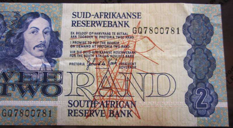 Two Rand Republic of South Africa Serial Nr GQ7800781