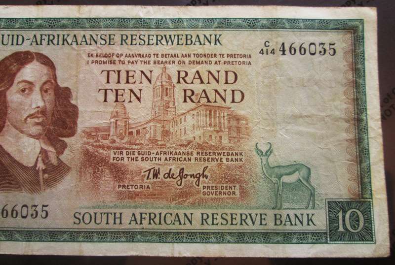 Ten Rand Republic of South Africa Serial Nr C414 466035
